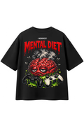 Camiseta Oversized Gamer Cérebro Derretendo - Mental Diet | Nerd Vest