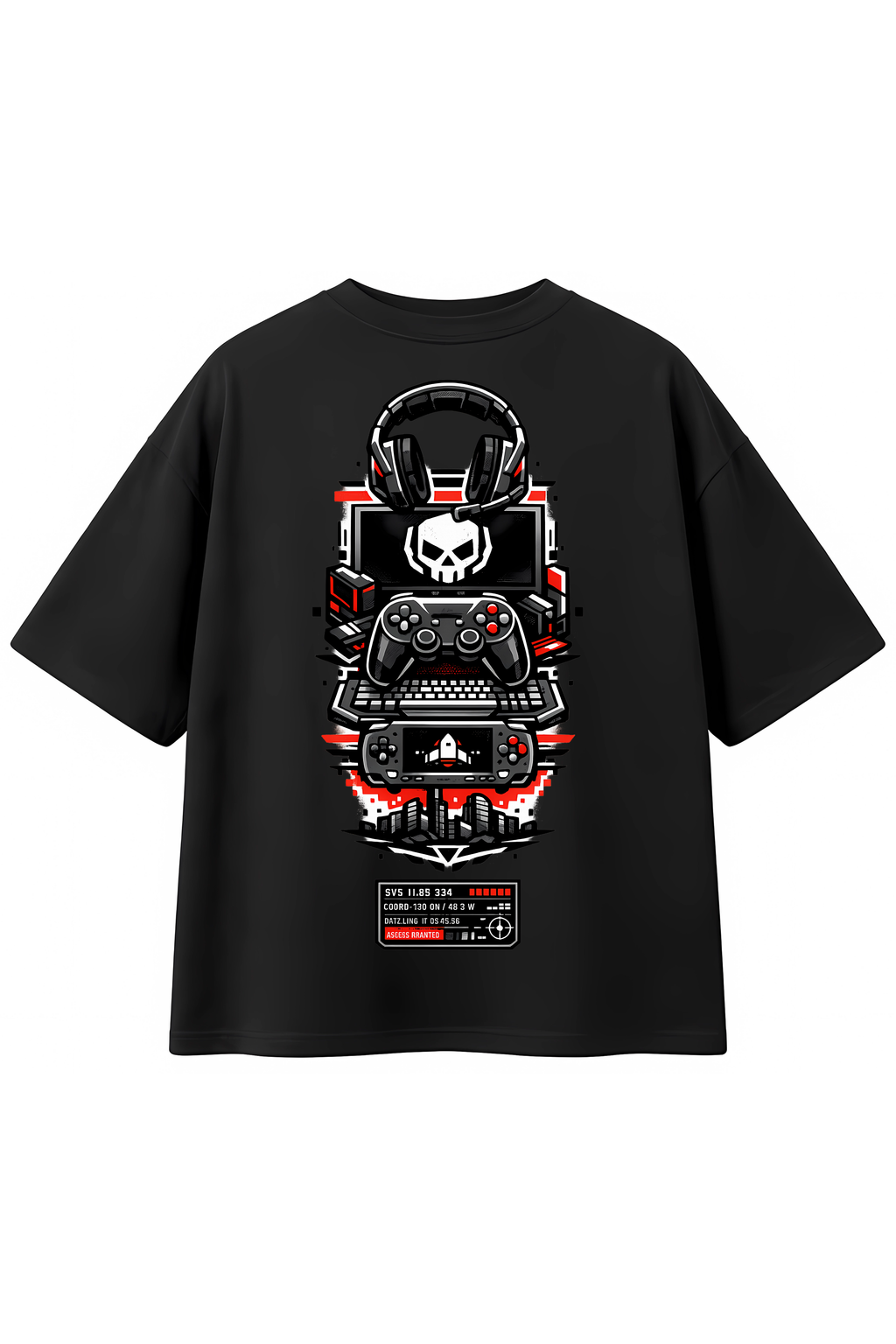 Camiseta Nerd Vest Oversized Preta - 100% Algodão 30.1 Penteado Premium